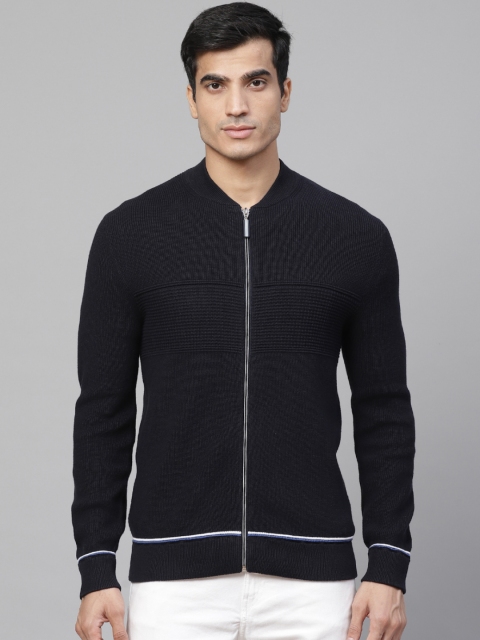 

Marks & Spencer Men Navy Blue Solid Cardigan Sweater