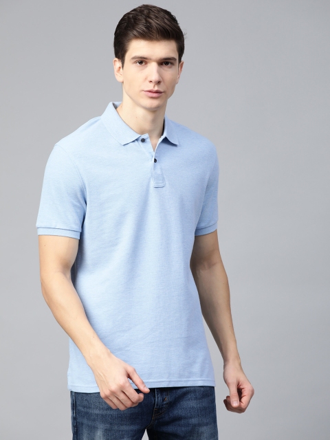 

Marks & Spencer Men Blue Regular Fit Solid Polo Collar T-Shirt