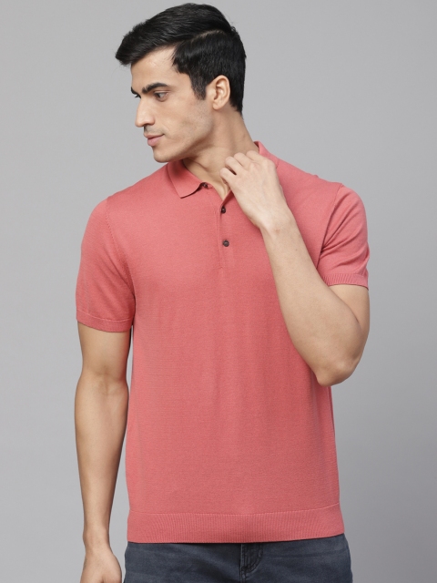 

Marks & Spencer Men Rust Red Regular Fit Solid Polo Collar T-Shirt