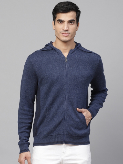 

Marks & Spencer Men Navy Blue Solid Hooded Sweatshirt