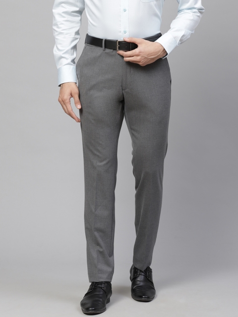 

Marks & Spencer Men Charcoal Grey Skinny Fit Solid Formal Trousers