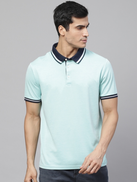 

Marks & Spencer Men Blue Solid Polo Collar T-shirt