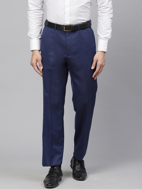 

Marks & Spencer Men Navy Blue Regular Fit Solid Formal Trousers