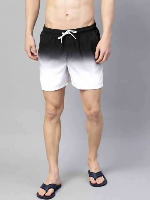 

Marks & Spencer Men Black & White Dyed Swim Shorts