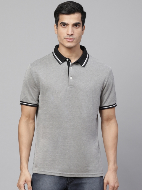 

Marks & Spencer Men Grey Solid Polo Collar T-shirt