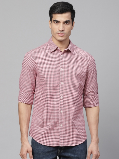 

Marks & Spencer Men Red & White Regular Fit Micro Checked Casual Shirt
