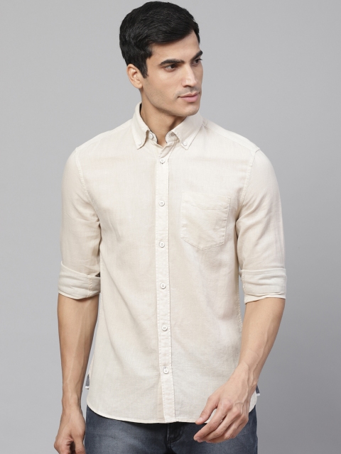 

Marks & Spencer Men Beige Regular Fit Solid Casual Shirt