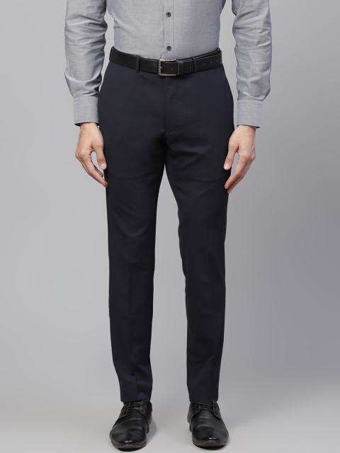 

Marks & Spencer Men Navy Blue Skinny Fit Solid Formal Trousers
