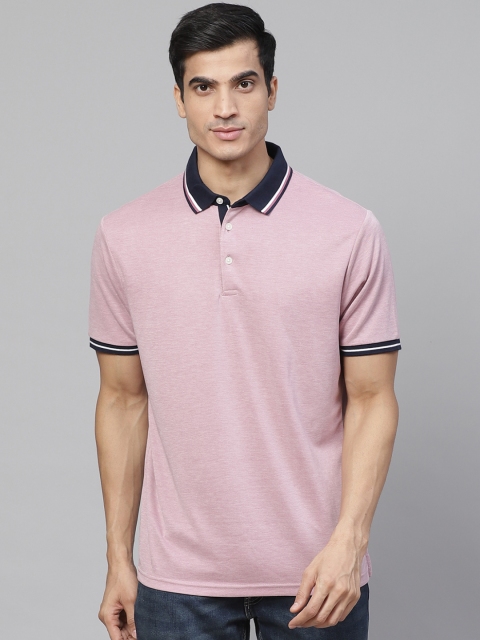 

Marks & Spencer Men Dusty Pink Solid Polo Collar T-shirt