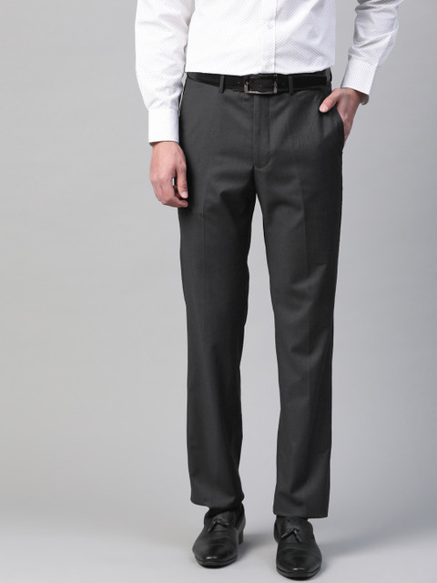 

Marks & Spencer Men Black Regular Fit Solid Formal Trousers