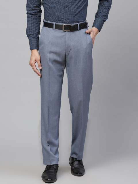 

Marks & Spencer Men Blue Regular Fit Solid Crease Resistant Formal Trousers