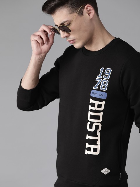 

Roadster Men Black Printed Sweatshirt