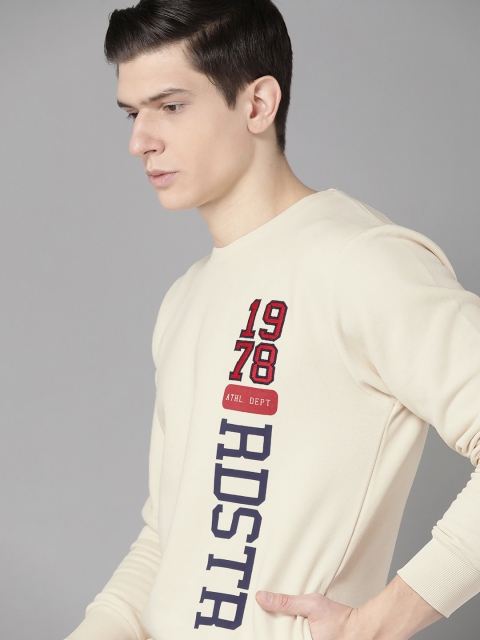 

Roadster Men Off-White Printed Sweatshirt