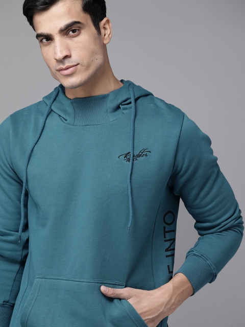 

Roadster Men Blue Placement Print Detail Hooded Sweatshirt