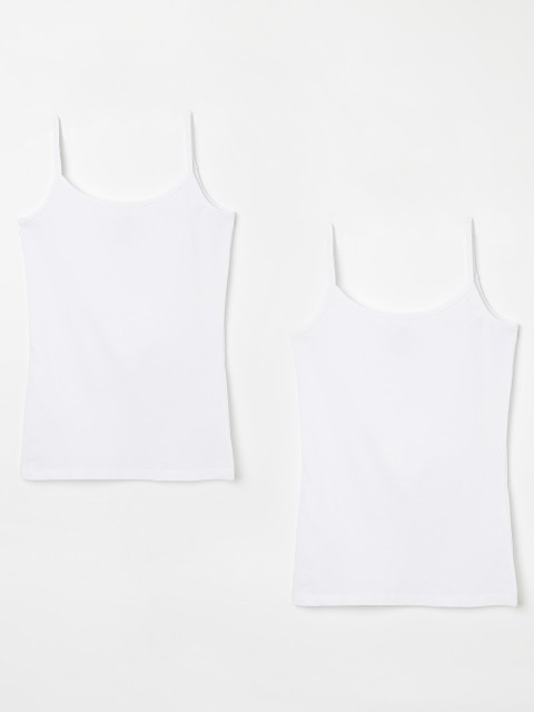 

Fame Forever by Lifestyle Girls Pack of 2 White Solid Camisoles
