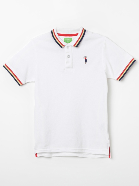 

Bossini Boys White Solid Polo Collar T-shirt