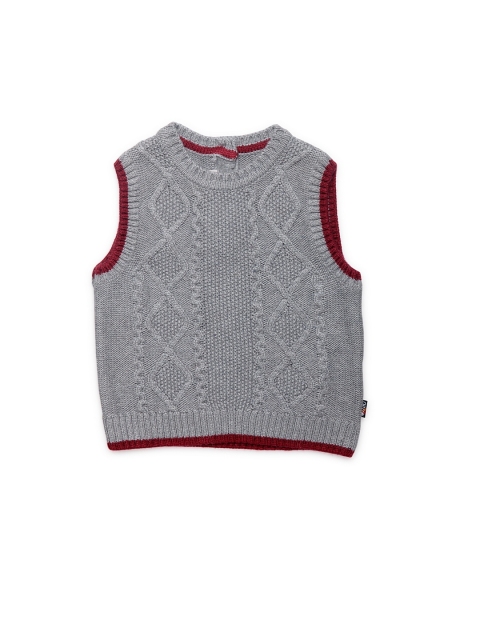 

Chicco Boys Grey Self Design Sweater Vest Sweater