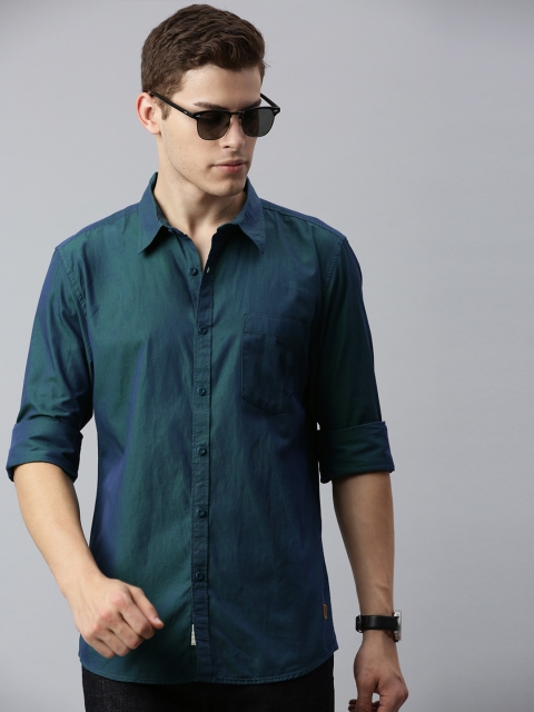 

Roadster Men Teal Green Regular Fit Solid Casual Shirt