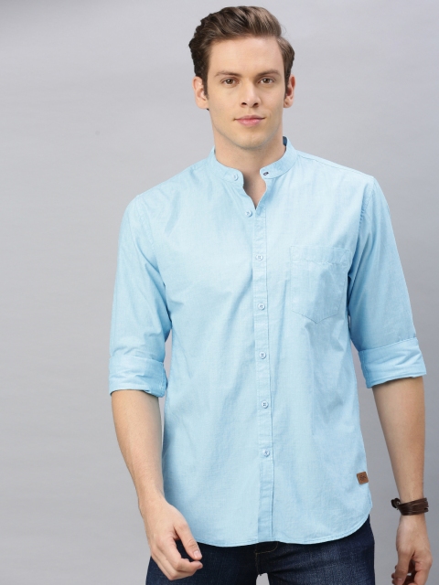 

Roadster Men Blue Regular Fit Solid Casual Shirt