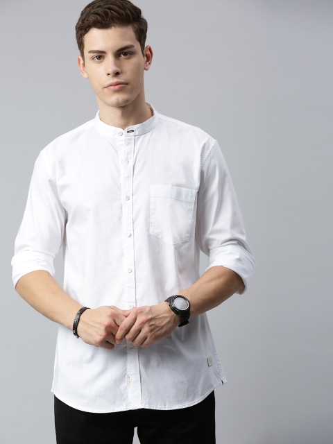 

Roadster Men White Regular Fit Solid Casual Shirt