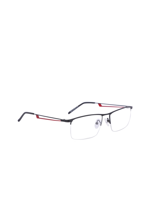 

MARC LOUIS Men Black & Red Solid Half Rim Rectangle Frames ML8025 C02 54 FR