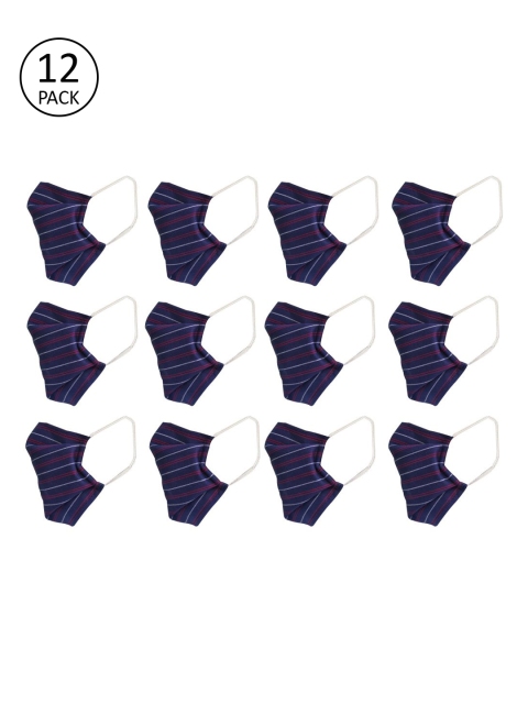 

nestroots Unisex 12 Pcs Blue & Purple 2 Ply Washable Reusable Cloth Masks