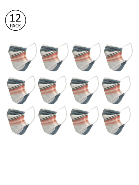 

nestroots Unisex Pack of 12 Pcs Multicoloured 2-Ply Reusable Protective Outdoor Mask, Multi