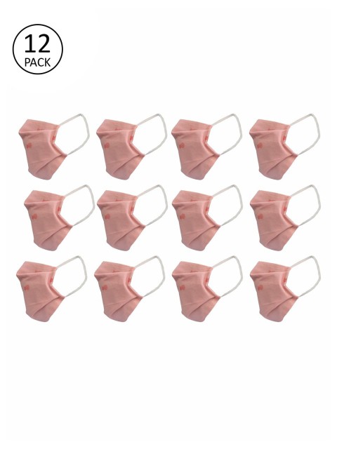

nestroots Unisex Peach-Coloured 12 Pcs Reusable 2 Ply Protective Outdoor Face Mask