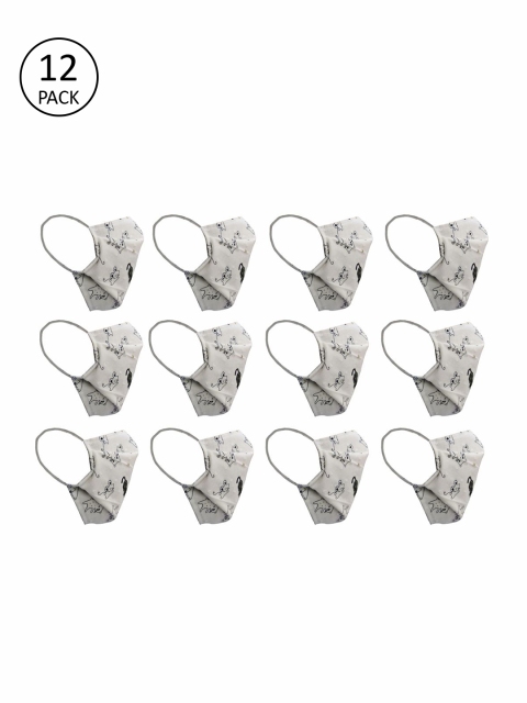

nestroots Unisex Pack Of 12 Reusable 2 Ply Cloth Mask, White
