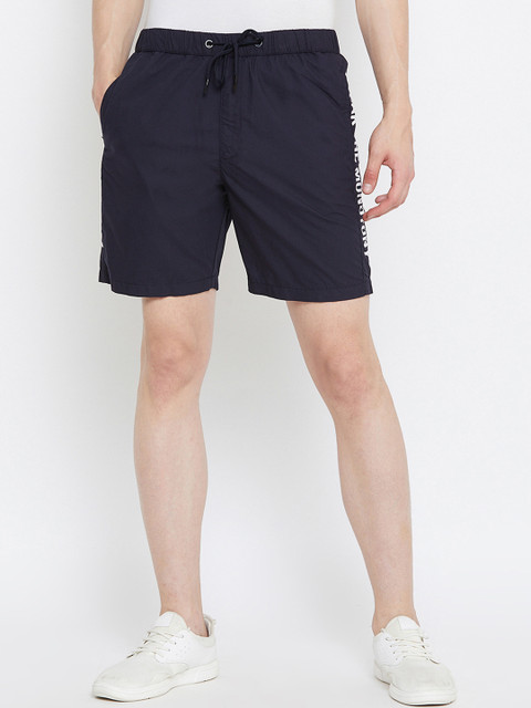 

Octave Men Navy Blue Printed Regular Fit Sports Shorts