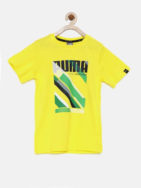 

PUMA Boys Yellow Printed T-shirt
