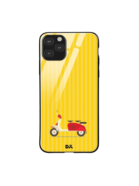 

DailyObjects Yellow & Red 3 To Go Scooter Striped iPhone 11 Pro Glass Case