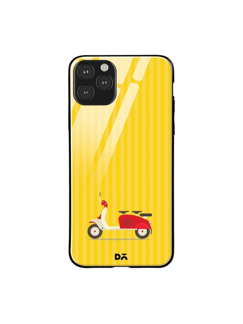 

DailyObjects Yellow 3 To Go Scooter Striped iPhone 11 Pro Max Glass Mobile Case