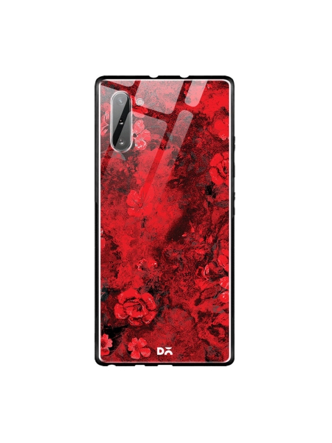 

DailyObjects Red & Black Marble Flowers Samsung Galaxy Note 10 Glass Mobile Cover