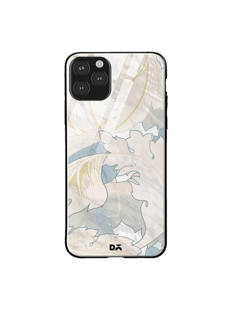 

DailyObjects Grey & Blue Marble Leaves iPhone 11 Pro Max Glass Case