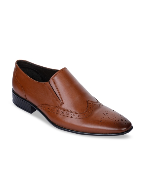 

Bruno Manetti Men Tan Brown Solid Leather Formal Slip-Ons