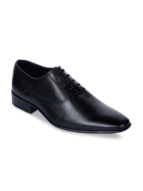 

Bruno Manetti Men Black Solid Leather Formal Oxfords