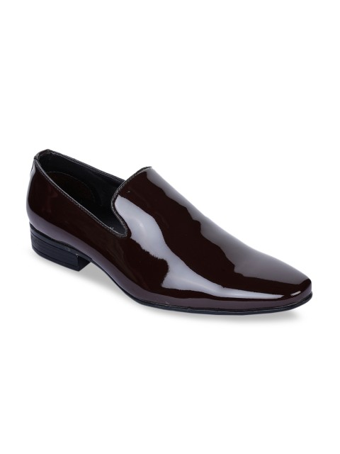

Bruno Manetti Men Brown Solid Patent Leather Formal Slip-Ons