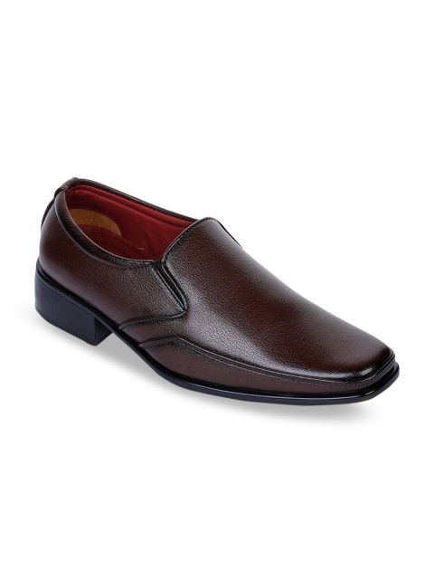 

Bruno Manetti Men Brown Textured Formal Slip-Ons