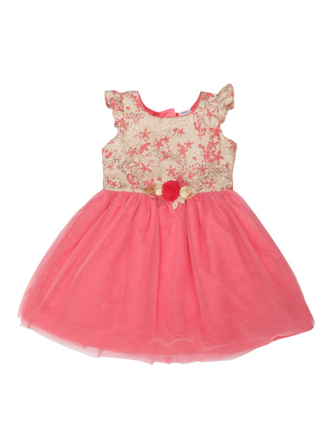 

Doodle Girls Pink Printed Fit and Flare Dress