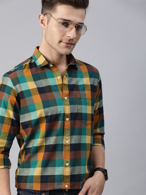 Men Multicoloured Slim Fit Buffalo Checked Sustainable Casual Shirt