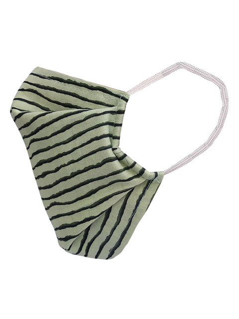

nestroots Adults Green & Black Striped 2-Ply Reusable Outdoor Cloth Mask