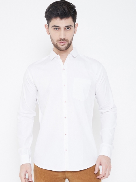 

Camey Men White Slim Fit Solid Casual Shirt