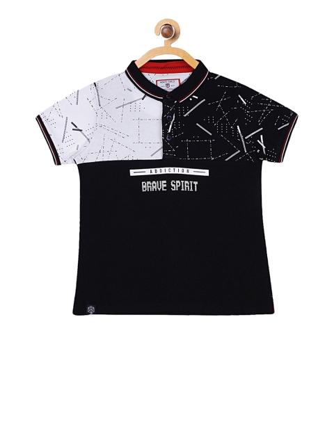 

Monte Carlo Boys Black & White Colourblocked Polo Collar T-shirt