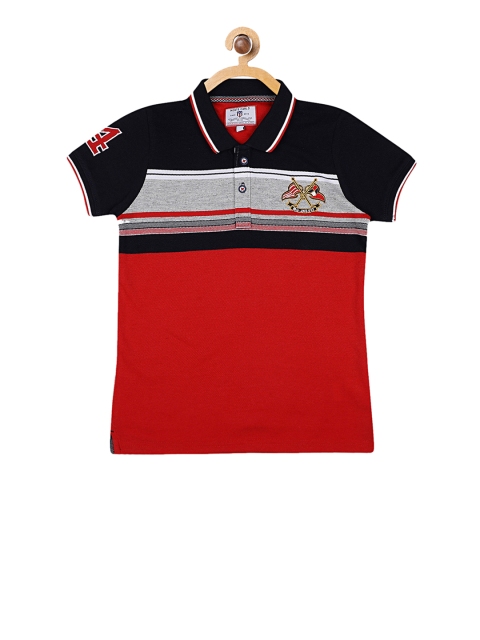 

Monte Carlo Boys Red & Black Striped Polo Collar T-shirt