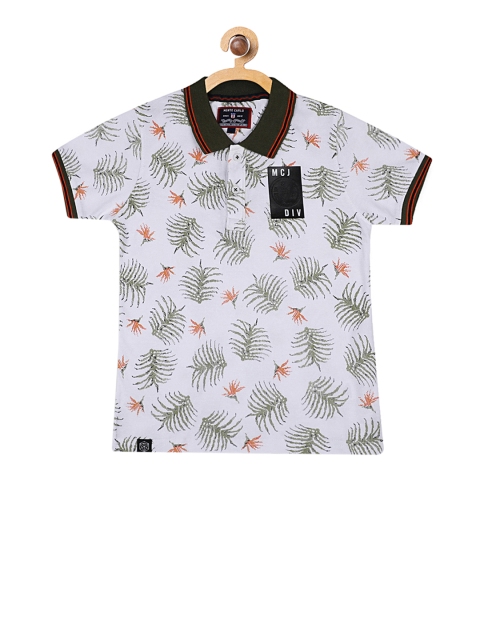 

Monte Carlo Boys White Printed Polo Collar T-shirt