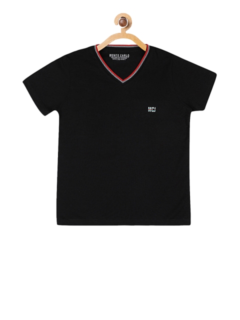 

Monte Carlo Boys Black Solid V-Neck T-shirt