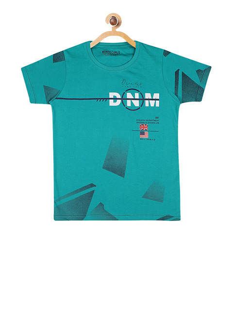 

Monte Carlo Boys Blue & White Printed Round Neck T-shirt