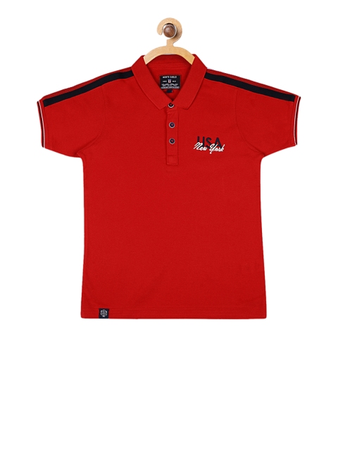 

Monte Carlo Boys Red Solid Polo Collar T-shirt