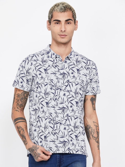

Fame Forever by Lifestyle Men Grey Printed Polo Collar T-shirt
